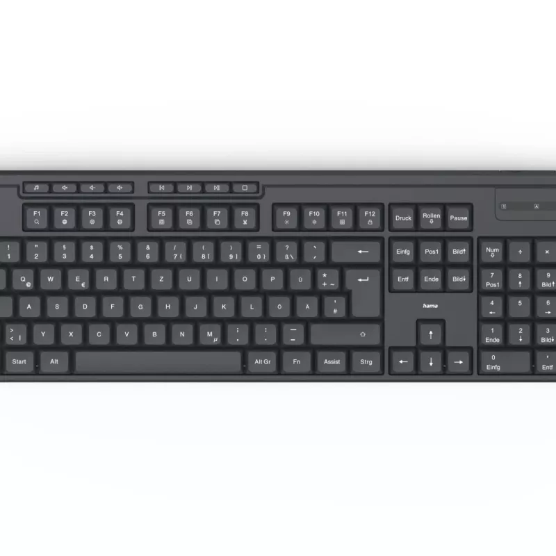 Belaidė klaviatūra Hama WK-200 Home/Office RF Wireless QWERTZ vokiška juoda