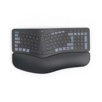 Hama WK-900 Ergo belaidė ergonominė klaviatūra RF Wireless + Bluetooth QWERTZ vokiškas išdėstymas Juoda, Mėlyna, Tamsiai Pilka