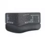 Hama WK-900 Ergo belaidė ergonominė klaviatūra RF Wireless + Bluetooth QWERTZ vokiškas išdėstymas Juoda, Mėlyna, Tamsiai Pilka