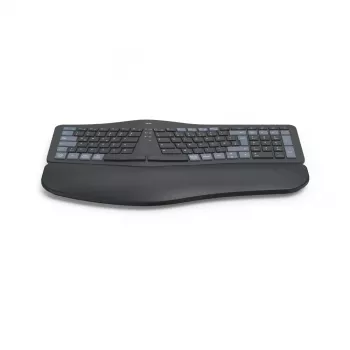 Hama WK-900 Ergo belaidė ergonominė klaviatūra RF Wireless + Bluetooth QWERTZ vokiškas išdėstymas Juoda, Mėlyna, Tamsiai Pilka