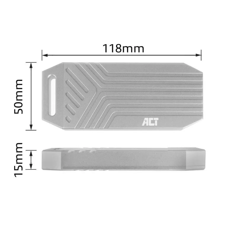 ACT USB 40Gbps M.2 2280 NVMe / PCIe SSD korpusas, be įrankių