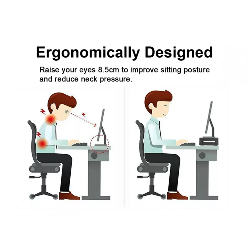 Monitorio stovas EQUIP Ergonominis monitoriaus stovas su USB (USB-A x4, USB-C x1), pastatomas ant stalo, 25 kg, juodas