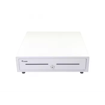 Kasos stalčius EQUIP 351011, rankinis/automatinis, 4 kupiūrų / 8 monetų skyriai, metalinis, baltas, 420×405×110 mm