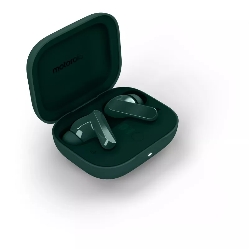 Motorola Moto Buds Bass belaidės ausinės TWS, gilus garsas, triukšmo slopinimas, žalios