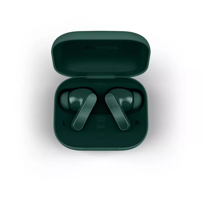 Motorola Moto Buds Bass belaidės ausinės TWS, gilus garsas, triukšmo slopinimas, žalios