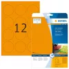 Lipnios etiketės spausdintuvui HERMA Neon A4 Ø 60 mm apvalios švytinčiai oranžinės