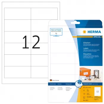 HERMA A4 lipnūs etikečių lapai 97x42,3 mm 300 vnt.