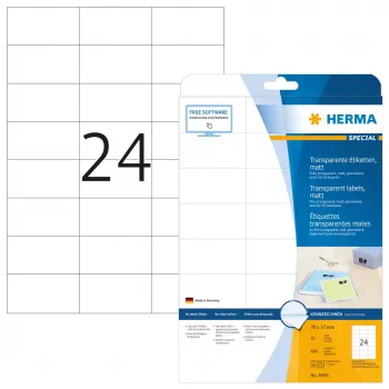HERMA permatomi matiniai lipdukai A4 70x37 mm 600 vnt.