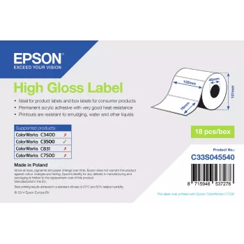 Epson High Gloss lipdukai ant ritinėlio, išpjauti, 102 mm x 76 mm, 415 vnt.