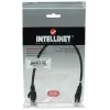 Intellinet tinklo jungiamasis kabelis Cat5e, 0,25 m, juodas, CCA, U/UTP, PVC, RJ45, auksuoti kontaktai, apsaugotas nuo užkliuvimo, su gaubtu, viso gyvenimo garantija