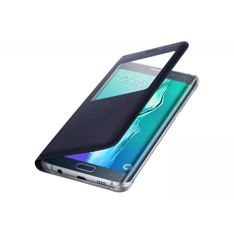 Samsung EF-CG928 S-View Flip dėklas Samsung Galaxy S6 edge+ juodas/mėlynas