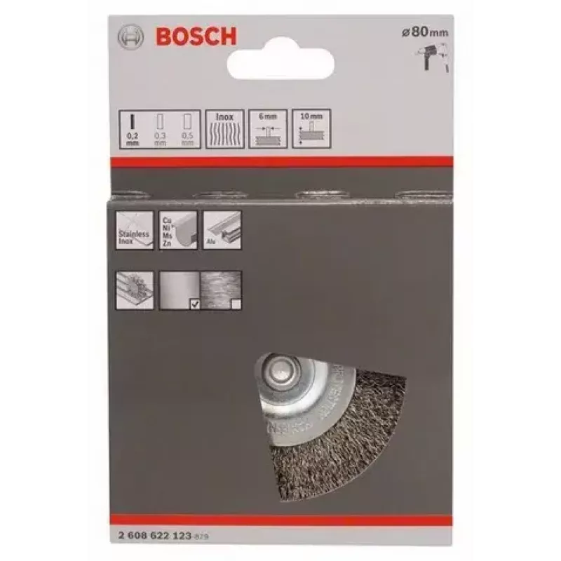 Šepečio ratas Bosch 2 608 622 123 8 cm, kotelio skersmuo 6 mm