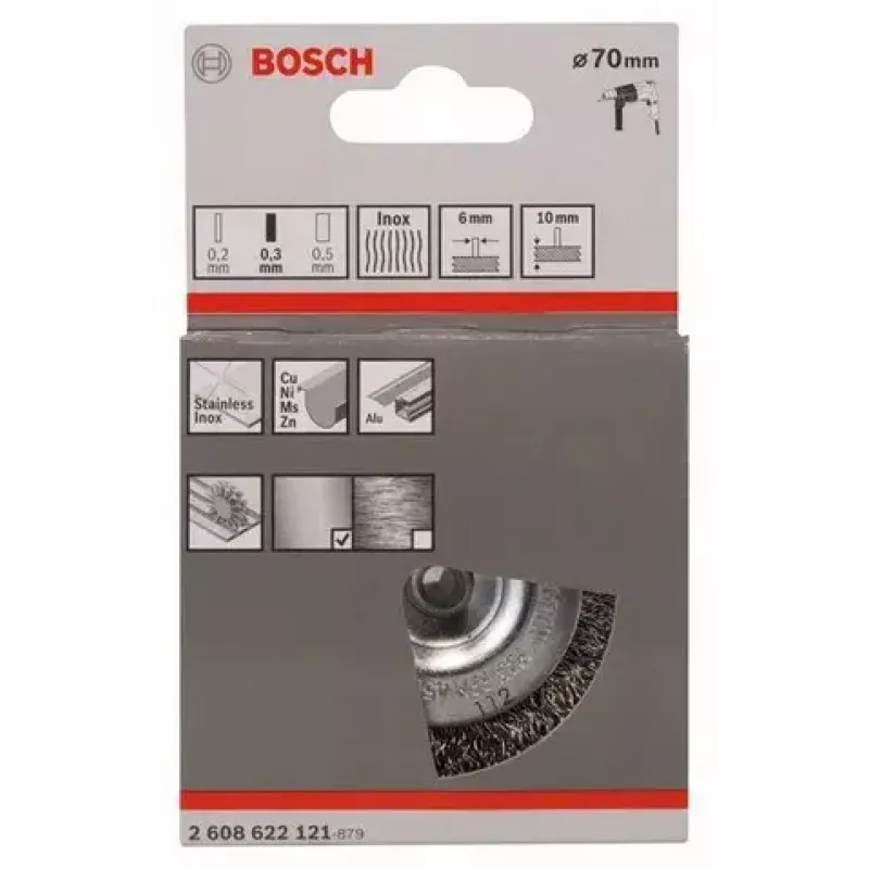 Šepečių ratas Bosch 2 608 622 121 7 cm skersmuo 6 mm kotas