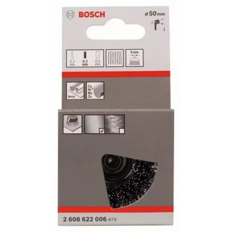 Šepetinis puodelis Bosch 2 608 622 006 Skersmuo 5 cm Vielos storis 0,3 mm