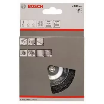 Šepečio ratas Bosch 1 609 200 274 10 cm, kotelio skersmuo 6 mm