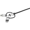 USB laidas Renkforce RF-4600467 0,5 m USB A USB C/Micro-USB B/Lightning pilkas