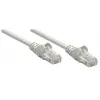 Intellinet tinklo jungiamasis kabelis, Cat5e, 0,25 m, pilkas, CCA, U/UTP, PVC, RJ45, paauksuoti kontaktai, be užkabinimo, su apsauginiu gaubteliu, viso gyvenimo garantija