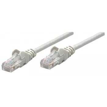Intellinet tinklo jungiamasis kabelis, Cat6, 0,25 m, pilkas, varinis, U/UTP, PVC, RJ45, paauksuoti kontaktai, su apsauga nuo užsikabinimo, su gaubtu, viso gyvenimo garantija