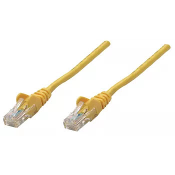 Intellinet tinklo jungiamasis laidas, Cat6, 15 m, geltonas, varinis, U/UTP, PVC, RJ45, paauksuoti kontaktai, su apsauga nuo užkliuvimo, su mova, viso gyvenimo garantija