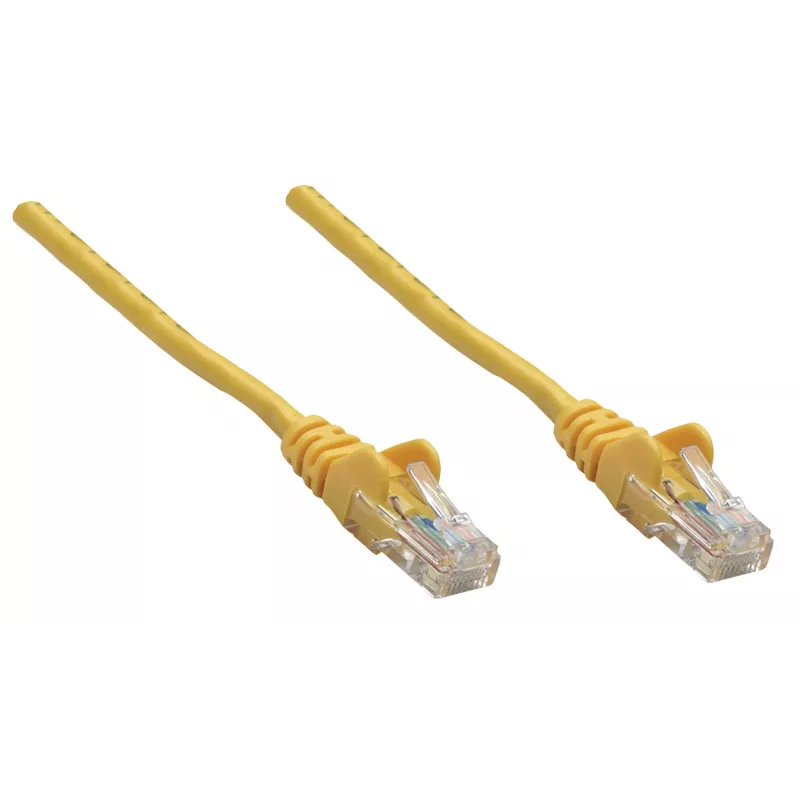 Intellinet tinklo jungiamasis laidas, Cat6, 15 m, geltonas, varinis, U/UTP, PVC, RJ45, paauksuoti kontaktai, su apsauga nuo užkliuvimo, su mova, viso gyvenimo garantija