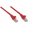 Intellinet tinklo jungiamasis laidas Cat5e, 0,25 m, raudonas, CCA, SF/UTP, PVC, RJ45, paauksuoti kontaktai, be užkabinimo, su apsauginiu gaubteliu, garantija visam gyvenimui