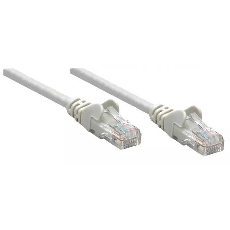 Intellinet tinklo kabelis, Cat6, 0,25 m, pilkas, CCA, U/UTP, PVC, RJ45, auksuoti kontaktai, be užkablių, su apsauginiu gaubteliu, garantija visam laikui
