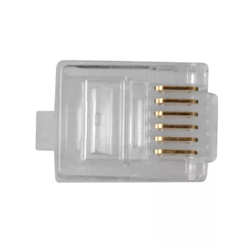 Intronics RJ-12 M (TD106M) moduliniai jungtys apvaliam kietam kabeliui 25 vnt.