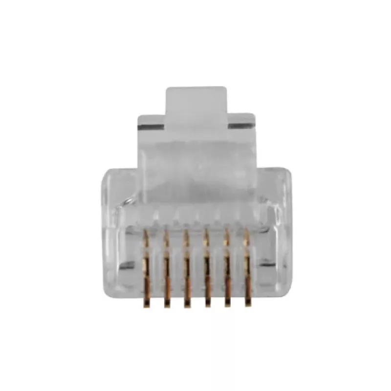 Intronics RJ-12 M (TD106M) moduliniai jungtys apvaliam kietam kabeliui 25 vnt.