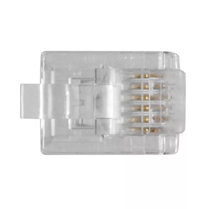 Intronics RJ-12 M (TD106M) moduliniai jungtys apvaliam kietam kabeliui 25 vnt.