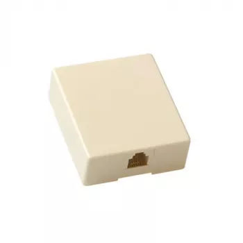 ACT Modular paviršinis telefono lizdas RJ-12, vienas, smėlio spalvos
