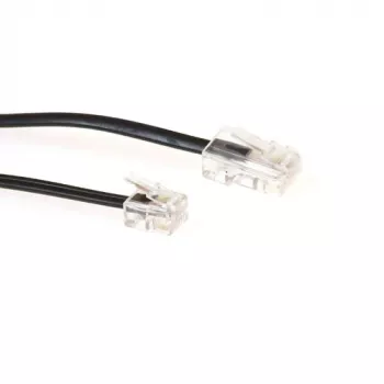 ACT Flat telefono kabelis juodas 10 m su RJ11 ir RJ45 jungtimis