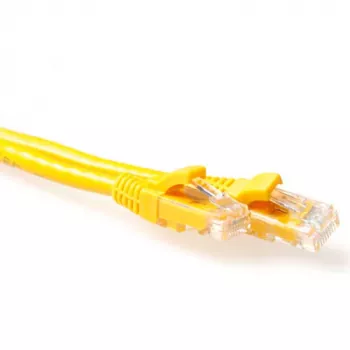 ACT Yellow 10 m U/UTP CAT6A jungiamasis laidas su RJ45 kištukais, be užkabinimų