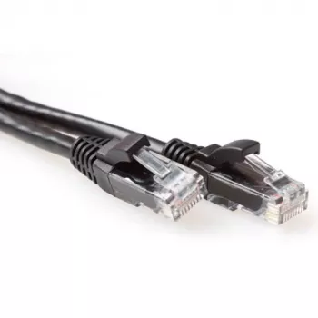 ACT Black 3 metrų U/UTP CAT6A jungiamasis laidas su apsauga nuo užsikabinimo, RJ-45 kištukai