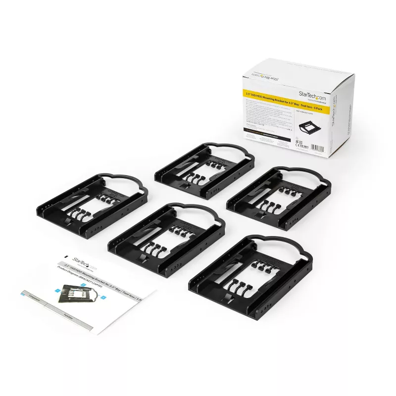 „StarTech.com“ 5 vnt. rinkinys – 2,5 colio SSD/HDD tvirtinimo kronšteinas 3,5 colio diskų lizdui