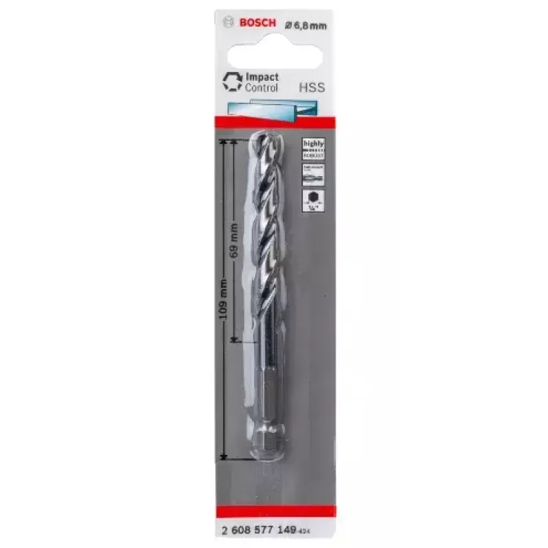 Gręžtuvas Bosch HSS šešiakampiu kotu 6,8 mm