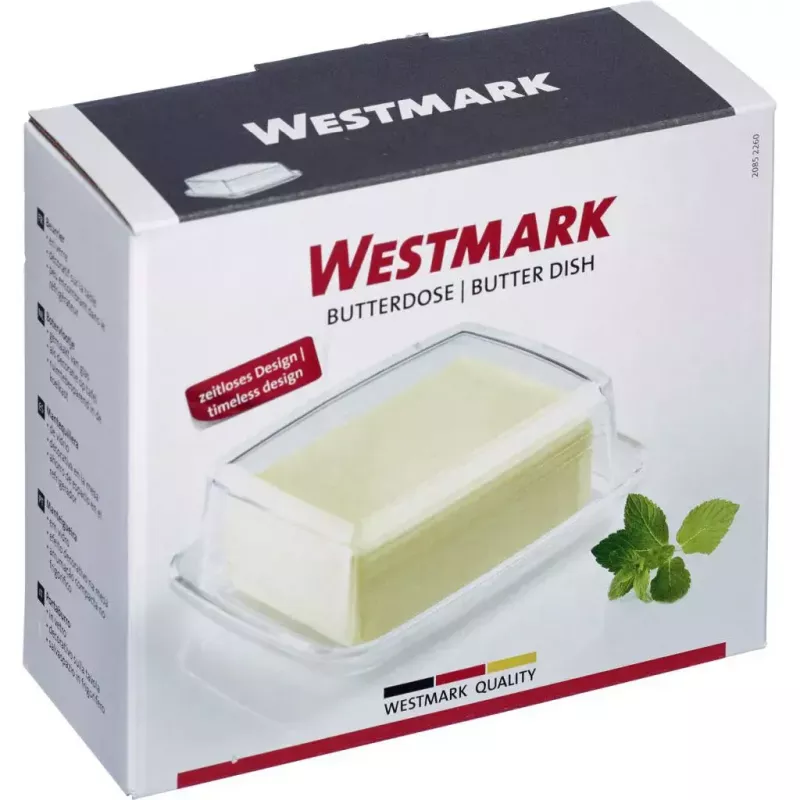 Sviestinė Westmark 20852260, stačiakampė stiklinė, 143×118×55 mm, permatoma