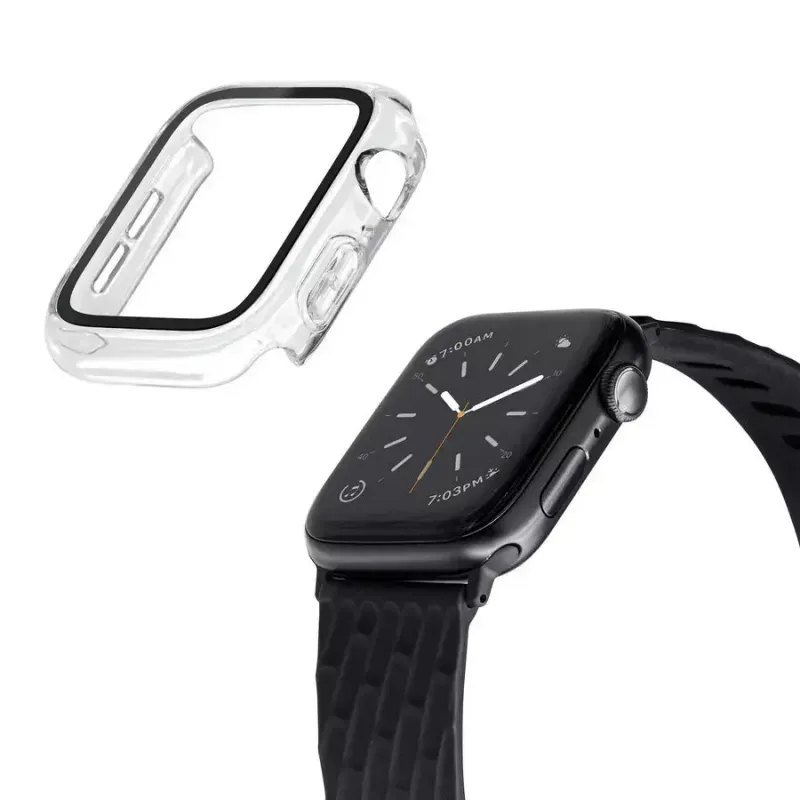 Dėklas LAUT Shield iš permatomo stiklo ir polikarbonato, skirtas Apple Watch 44/45 mm