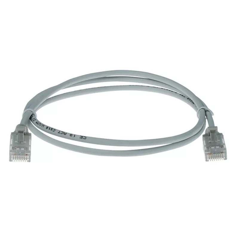 ACT pilkas 10 metrų LSZH U/UTP CAT6 plonas pataisos laidas su apsaugotais RJ45 kištukais