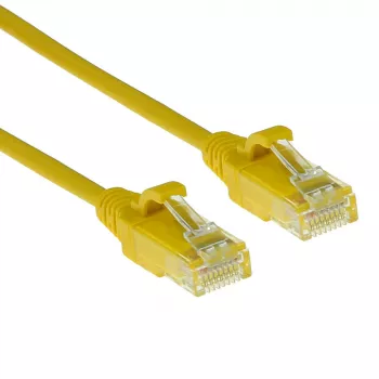 ACT DC9810 10 m Cat6 U/UTP plonas pataisos laidas, geltonas, LSZH, su apsauga nuo užsikabinimo