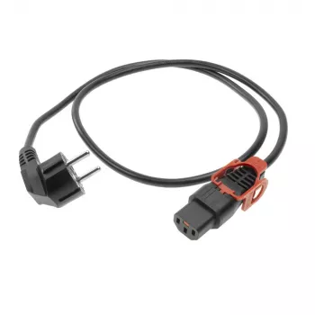 ACT maitinimo laidas CEE 7/7 kampinis kištukas - C13 IEC Lock+ juodas 1 m, EL341S