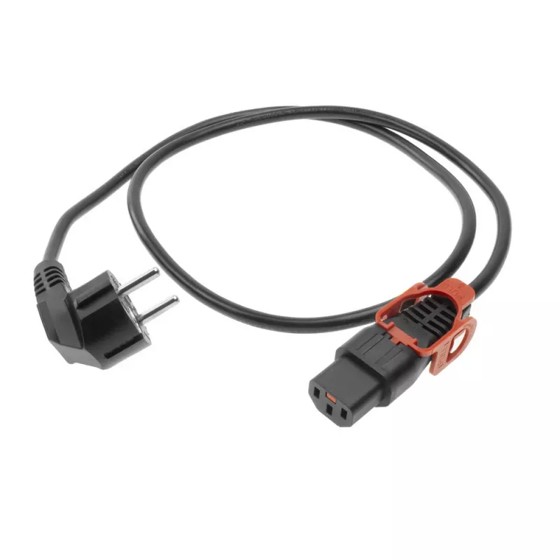 ACT maitinimo laidas CEE 7/7 kampinis kištukas - C13 IEC Lock+ juodas 1 m, EL341S