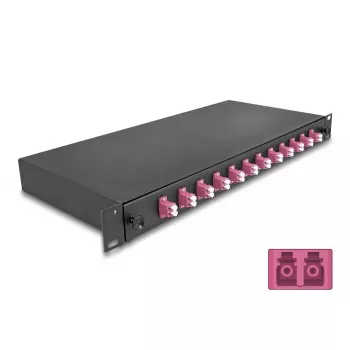 DeLOCK pluoštinė optinė sujungimo dėžė 67005 Juodas metalas 482x220x44mm