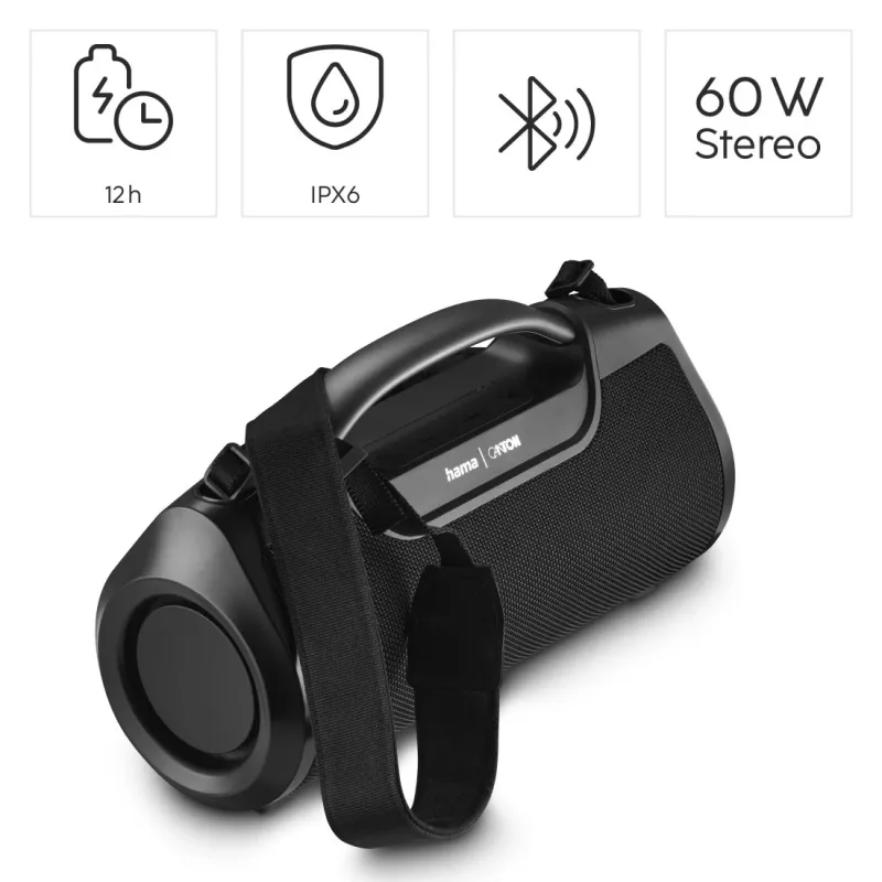 Hama Mate Pro stereo nešiojamas garsiakalbis juodas 60 W