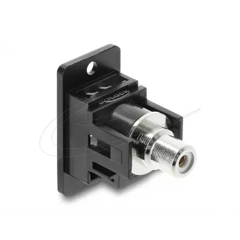 Keystone modulis DELOCK 91112 — plokščias RCA į RCA, juodas/baltas