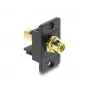 Keystone modulis DELOCK 91113 su RCA-RCA jungtimis, plokščios konstrukcijos, juodai geltonas