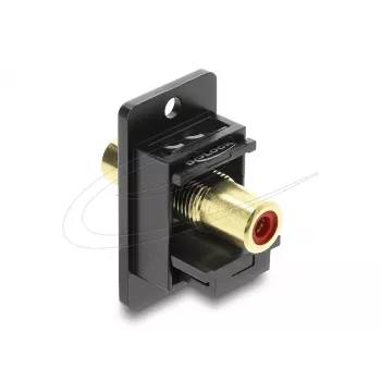 Keystone modulis DELOCK 91114 — RCA į RCA, plokščias, juodas/raudonas