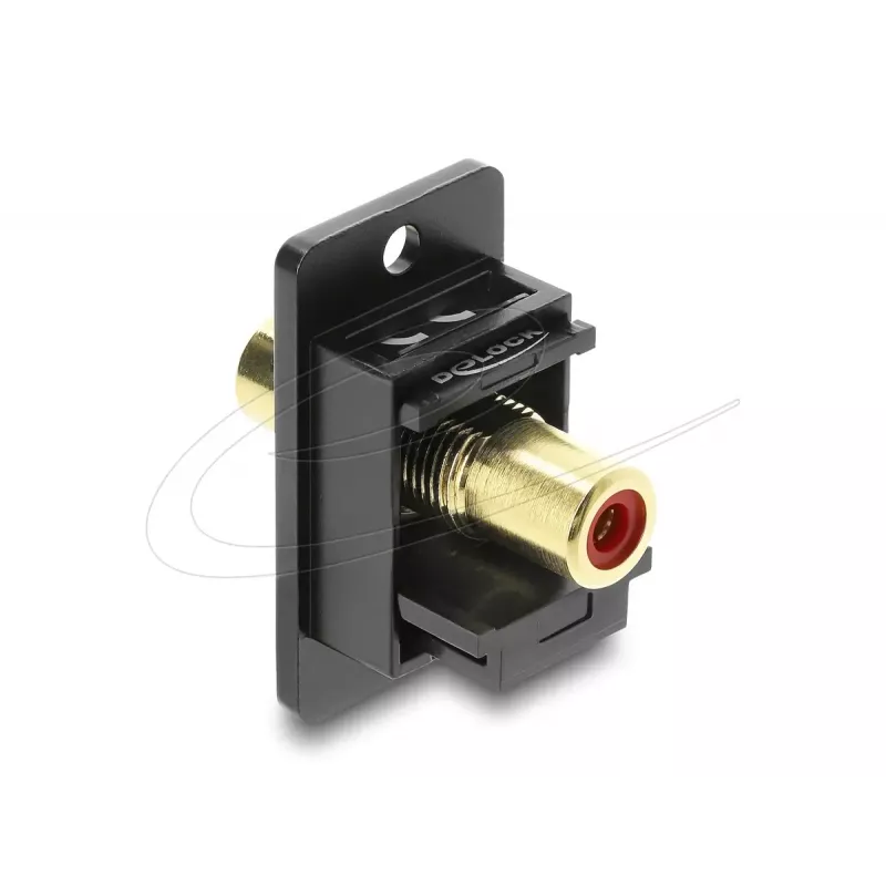 Keystone modulis DELOCK 91114 — RCA į RCA, plokščias, juodas/raudonas