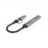USB 3.2 Gen 1 4 prievadų šakotuvas EQUIP — 3× USB‑C + 1× USB‑A, 5 Gbit/s, aliuminis, pilkas
