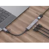 USB 3.2 Gen 1 4 prievadų šakotuvas EQUIP — 3× USB‑C + 1× USB‑A, 5 Gbit/s, aliuminis, pilkas
