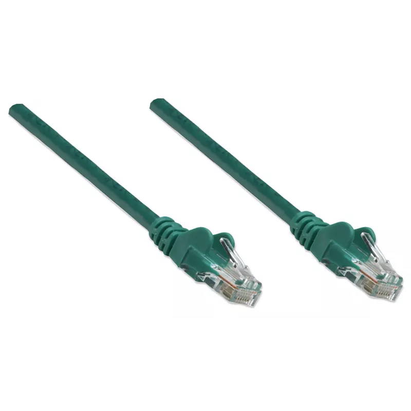 Intellinet tinklo jungiamasis laidas Cat5e, 15 m, žalias, CCA, U/UTP, PVC, RJ45, auksuoti kontaktai, be užkabinimo, su apsauginiu gaubteliu, viso gyvenimo garantija